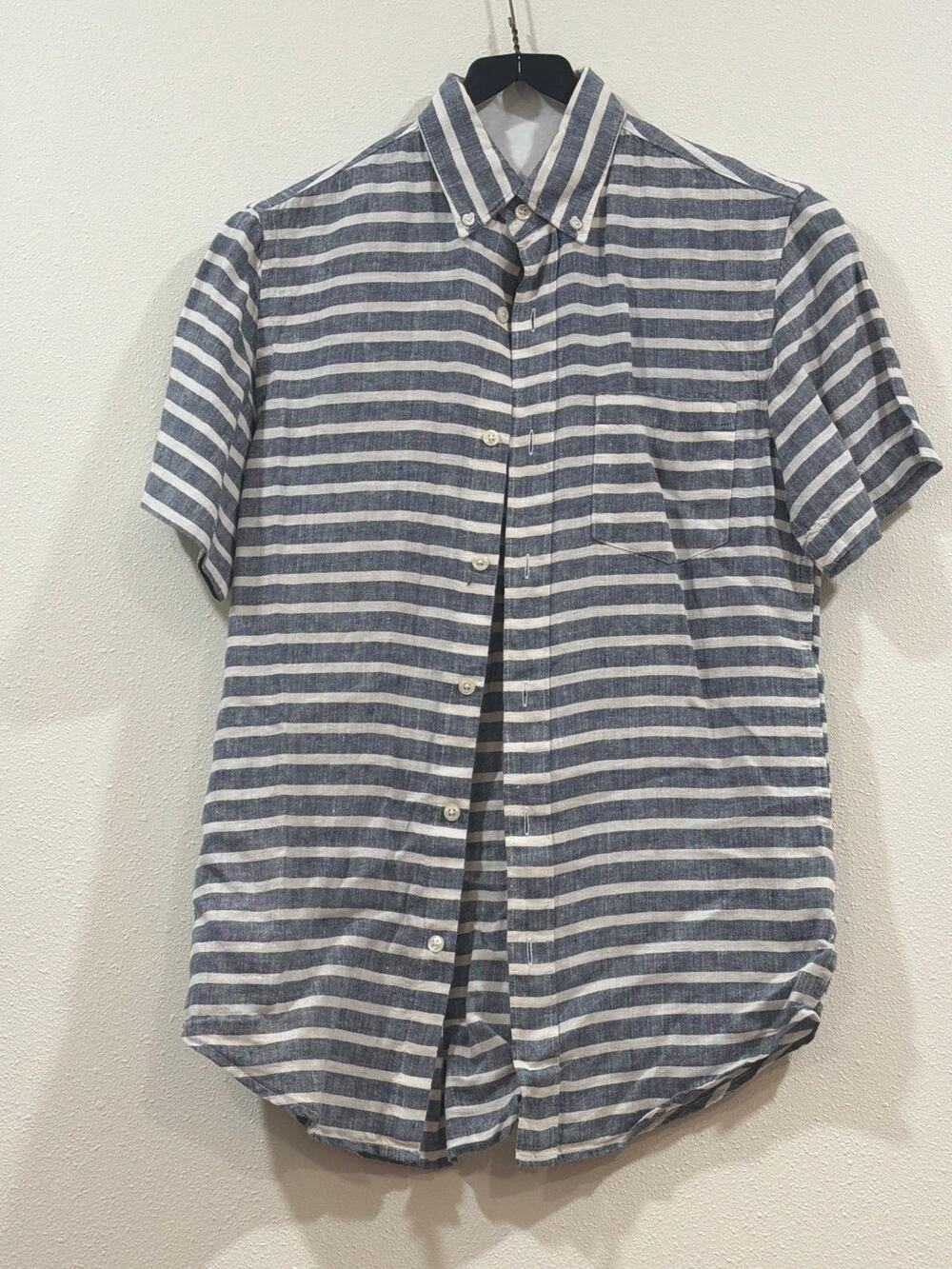 J.Crew Men's size L 100% linen stripe shirt